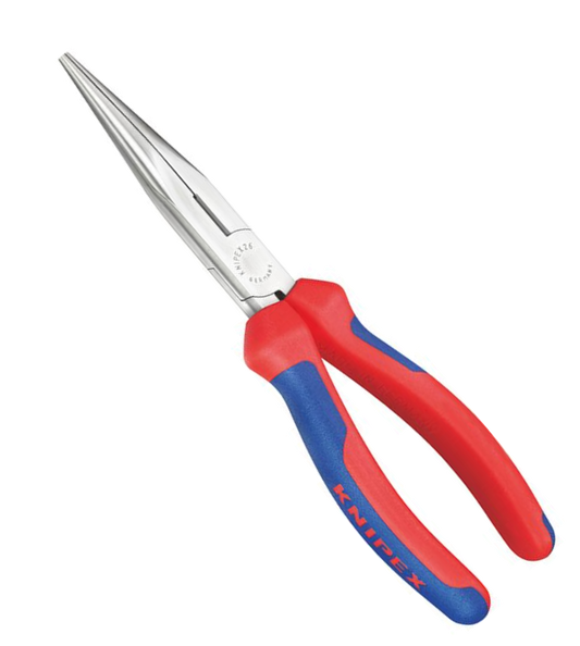 STORKBILL PLIERS POLISHED STRAIGHT WITH MULTI-COMPONENT HANDLES 200MM KNIPEX